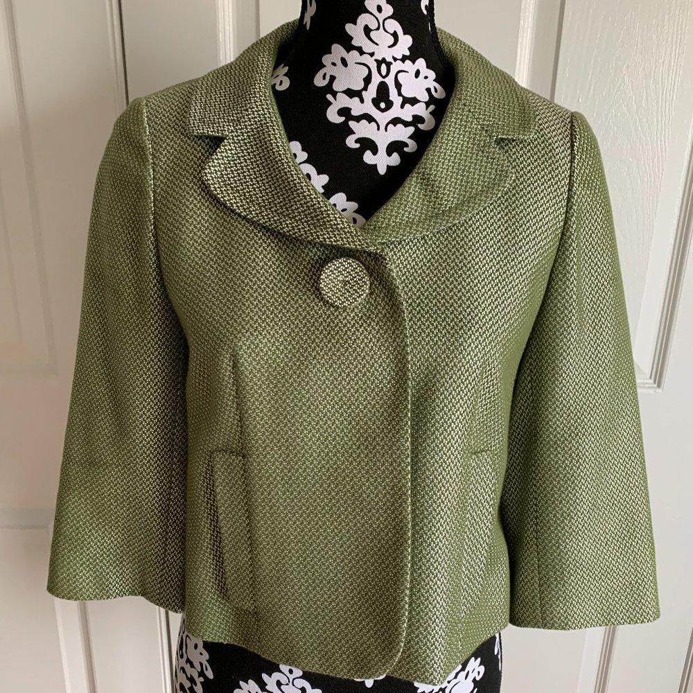 Ann Taylor Green 3/4 Sleeves Blazer/ Jacket